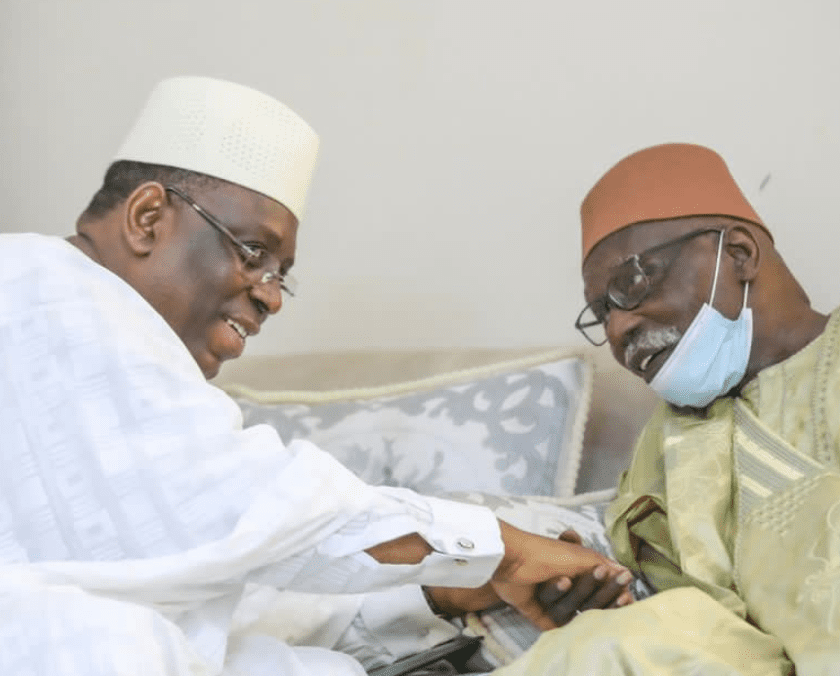 Image of Serigne Babacar Sy Mansour, with current Senegalese President Macky Sall (June 2022)